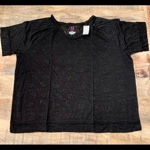 Lane Bryant - ActiveWear black peace & love T-shirt